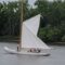 Raising the four-sided main sail